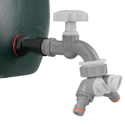 3/4’’ Watter Butt Fitting Set with Grey Tap, Dual Outlet & Drill Bit