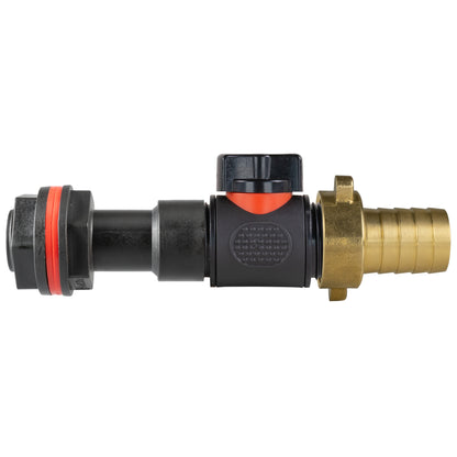3/4" Water Butt Extension Set with In-Line Valve, 3/4’’ Brass Hose Tail & Drill Bit