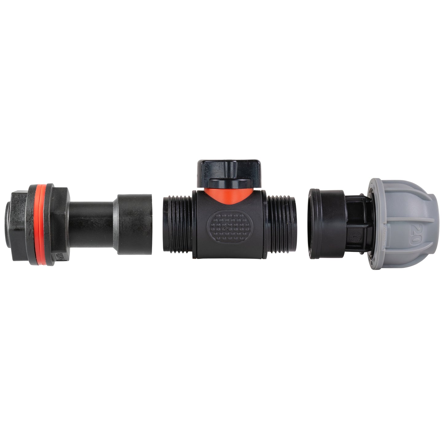 3/4’’ Water Butt Extension Set with In-Line Valve, 20mm MDPE Connector & Hole Saw