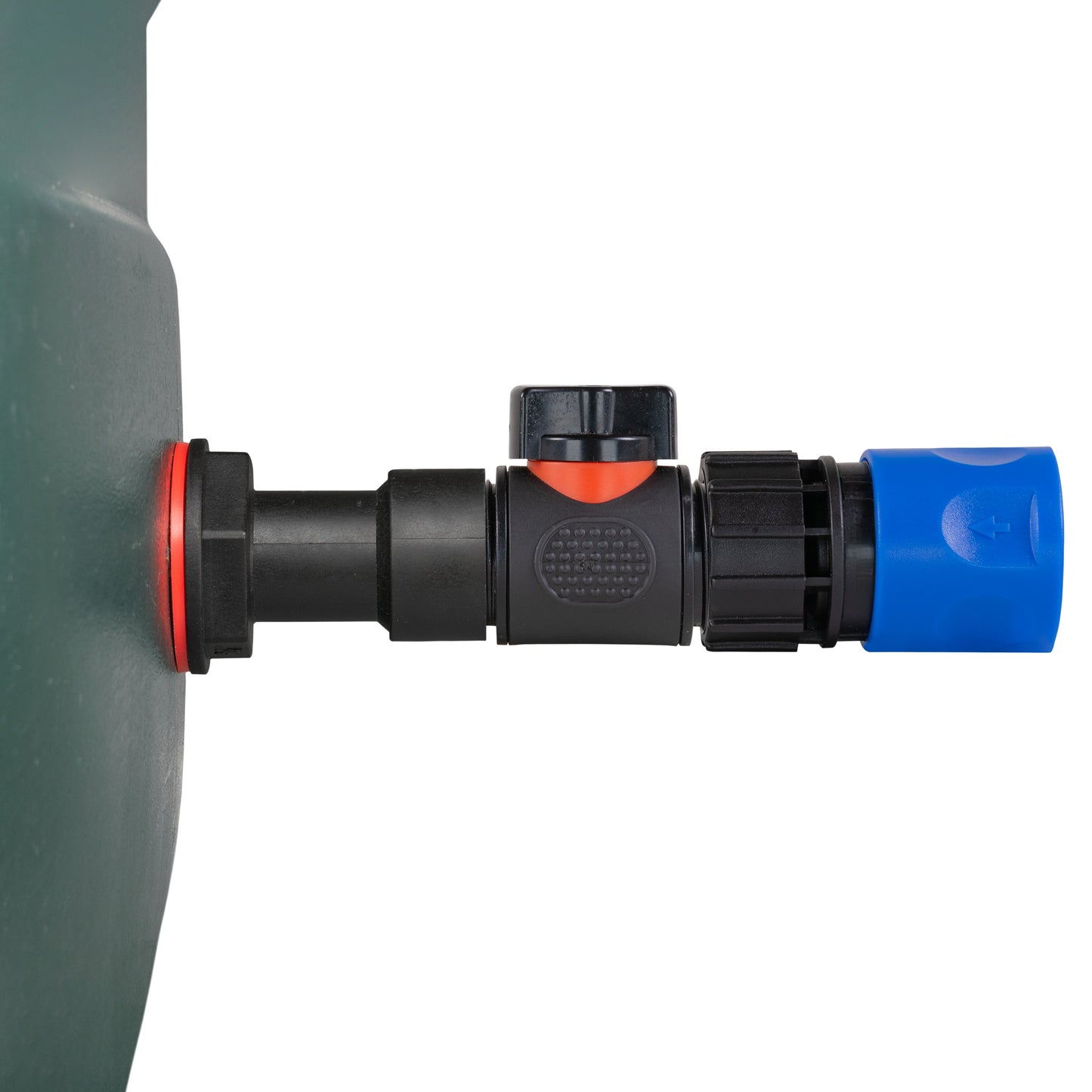 3/4" Water Butt Extension Set with In-Line Valve & Blue Female Quick Connector + Hole Saw