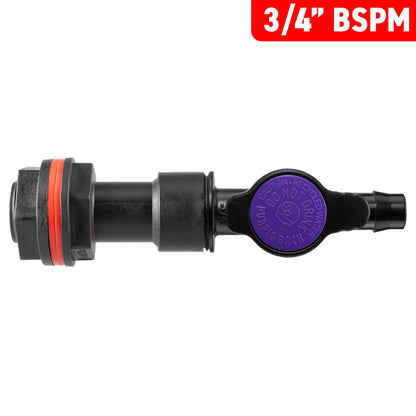 3/4" Water Butt Extension Set with 13mm Hose Barb Irrigation Valve & Hole Cutter