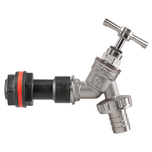 3/4” Water Butt Extension Set Complete with Nickel-Plated Barbed Tap