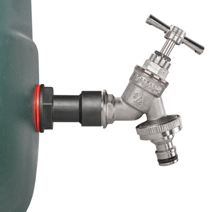 3/4" Water Butt Link Set with Nickel-Plated Quick Connect Tap & Hole Saw