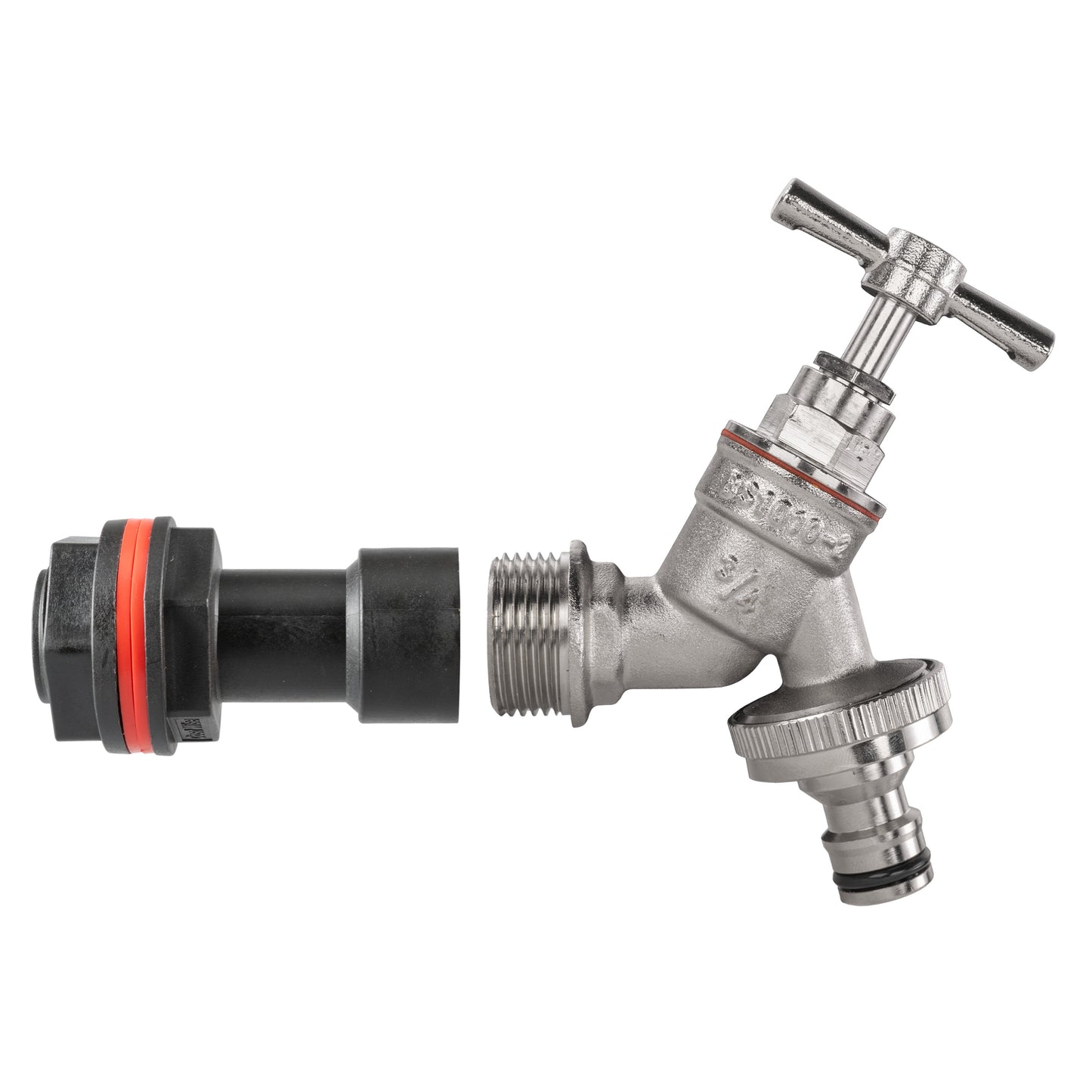 3/4" Water Butt Link Set with Nickel-Plated Quick Connect Tap & Hole Saw