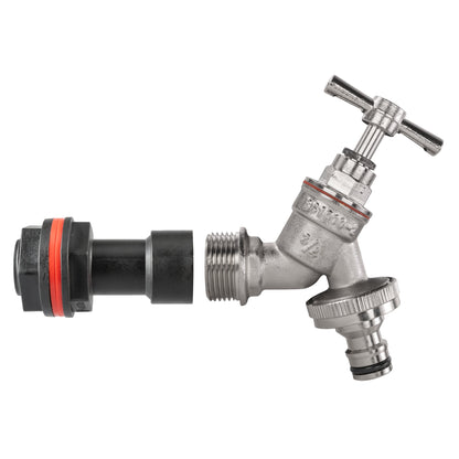 3/4" Water Butt Link Set with Nickel-Plated Quick Connect Tap & Hole Saw