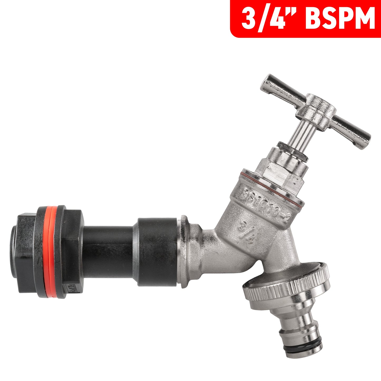 3/4" Water Butt Link Set with Nickel-Plated Quick Connect Tap & Hole Saw