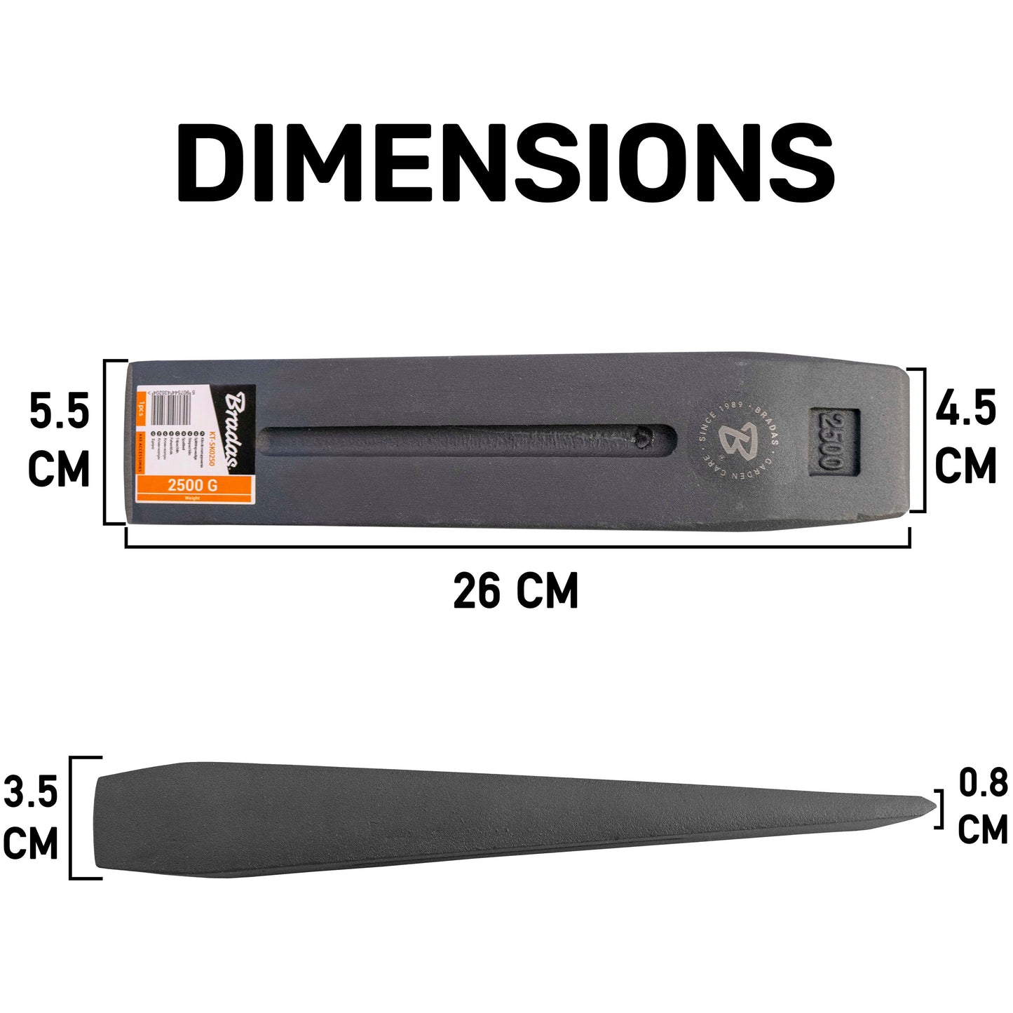 2.5kg Heavy-Duty Forged Steel Wood Splitting Wedge