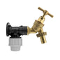 20mm MDPE Wall Flange Set with Brass Garden Tap and ½" Barb Connection