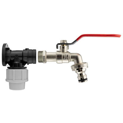 20mm MDPE Wall Flange Set with Lever Tap and ½" Snap-On Connection