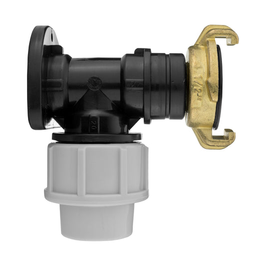 20mm MDPE Wall Flange Set Including Geka Type Fitting