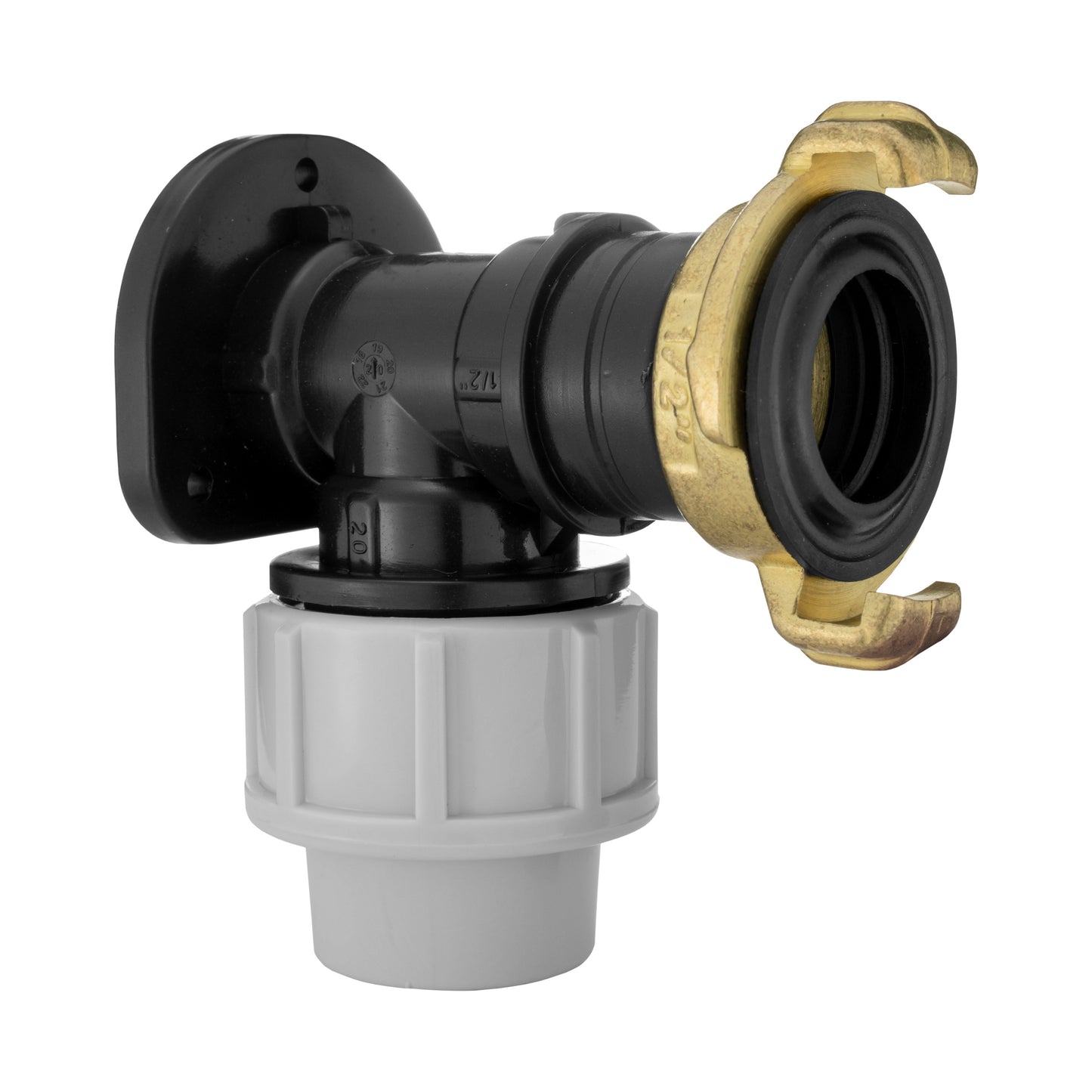 20mm MDPE Wall Flange Set Including Geka Type Fitting