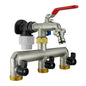 20mm MDPE Wall Flange Set Complete with Metal 3-Way Splitter Tap
