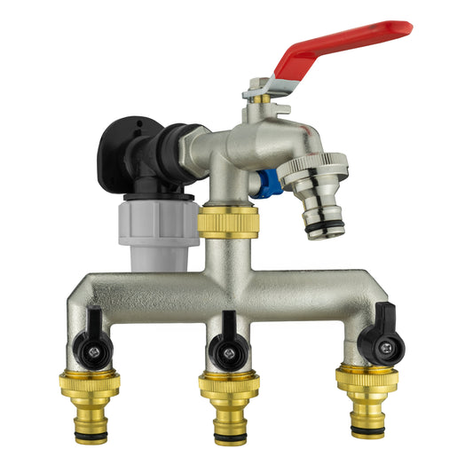 20mm MDPE Wall Flange Set Including Quick Connect Triple Metal Tap