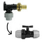20mm MDPE Wall Flange Set with Valve, ½” Geka Connector, and 25mm Geka Hosetail