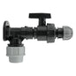 25mm MDPE Wall Flange Set with Large Plastic Valve and 20mm MDPE Straight Connector
