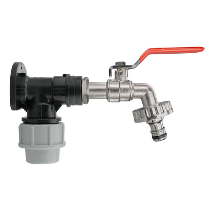 25mm MDPE Wall Flange Set Including Lever Tap with Quick-Connect Fitting