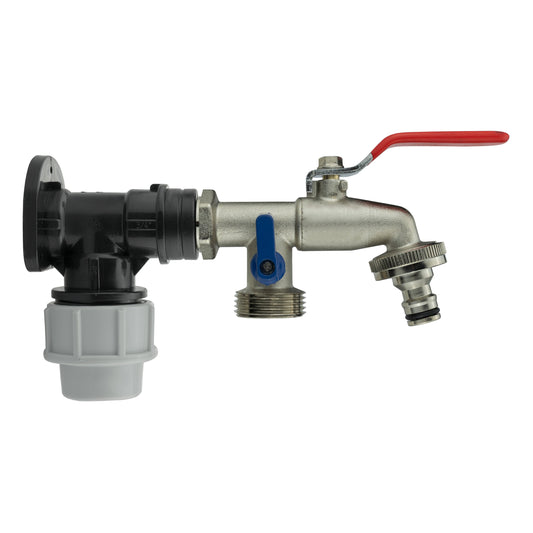 25mm MDPE Wall Flange Set Including ¾” BSP Dual Lever Tap