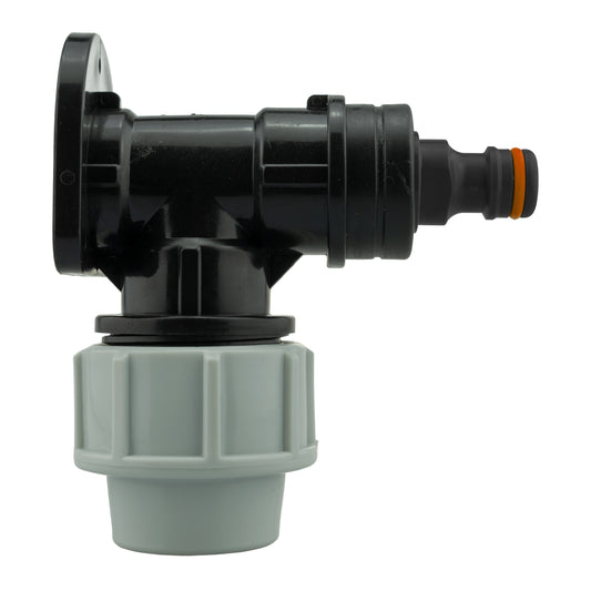 25mm MDPE Wall Flange Set Including Male Quick-Connect Fitting