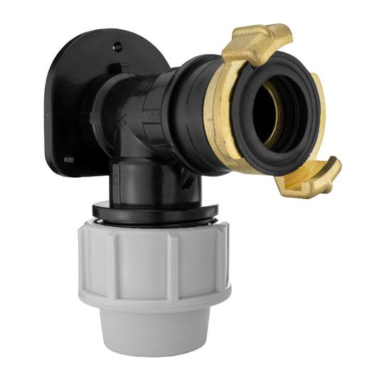 25mm MDPE Wall Flange Set Including ¾” BSP Geka Type Fitting
