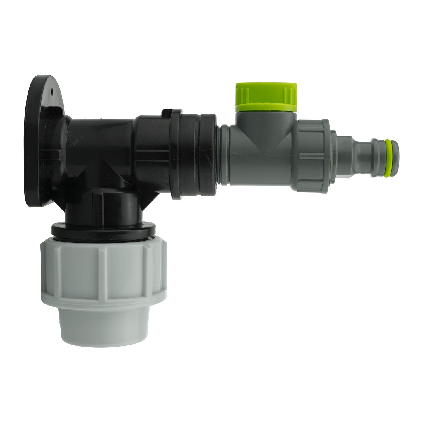 25mm MDPE Wall Flange Set Including Quick-Connect Valve