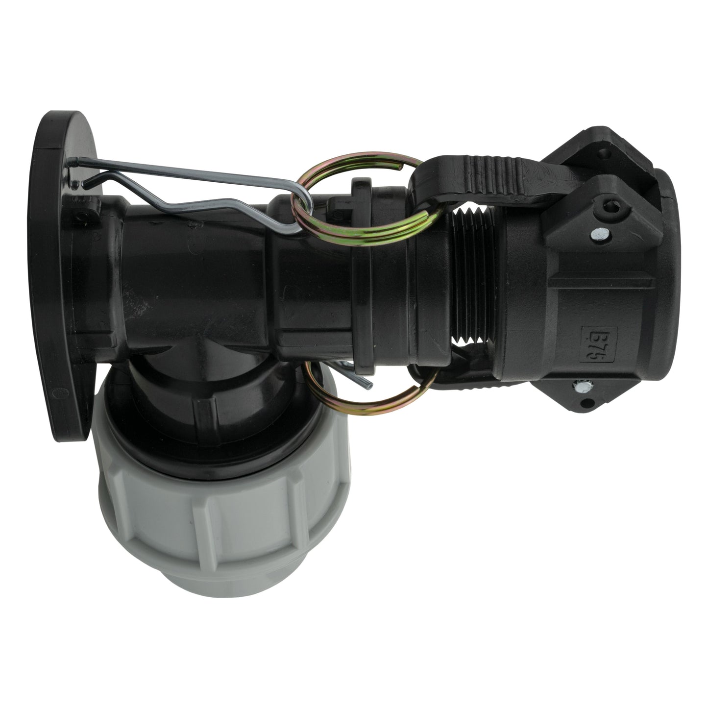 25mm MDPE Wall Flange Set with ¾" Camlock B Coupling