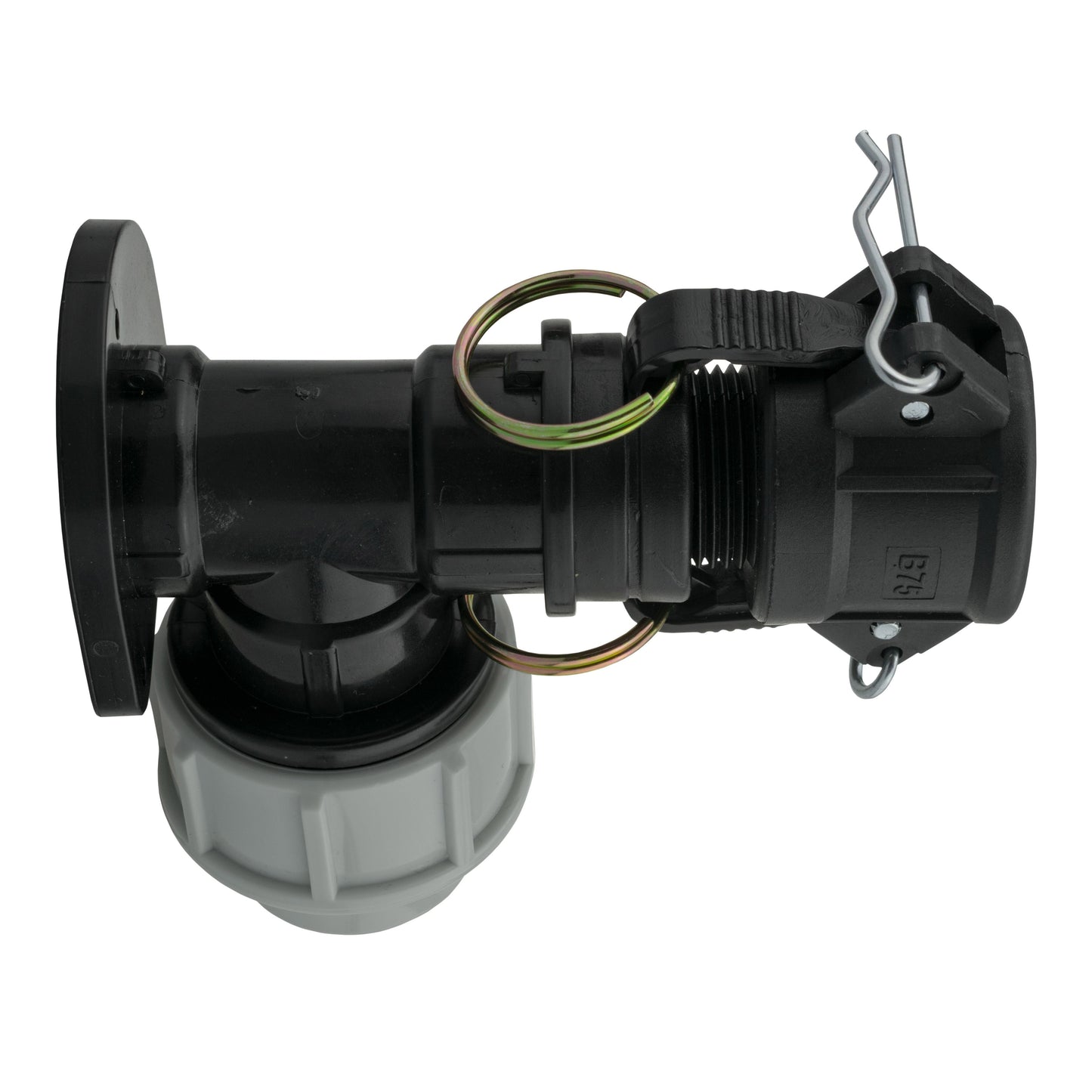25mm MDPE Wall Flange Set with ¾" Camlock B Coupling