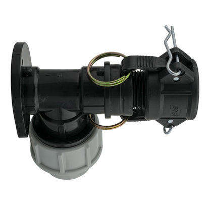 25mm MDPE Wall Flange Set with ¾" Camlock B Coupling