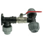 25mm MDPE Wall Flange Set with Lever Valve and 25mm MDPE Tee Connector
