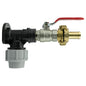 25mm MDPE Wall Flange Set with Lever Valve and 19mm Barbed Geka Connectors