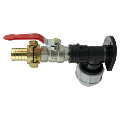 25mm MDPE Wall Flange Set with Lever Valve and 25mm Barbed Geka Connectors