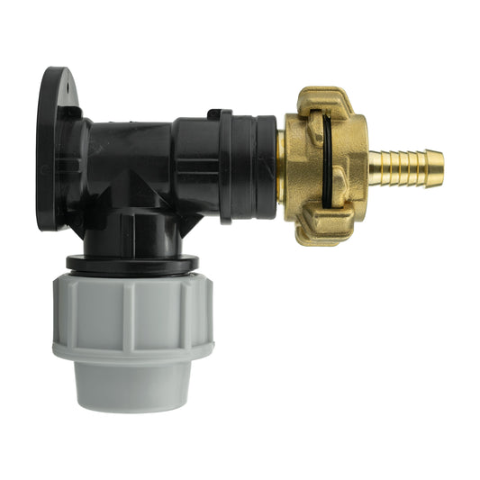 25mm MDPE Wall Flange Set Including 13mm Barbed Geka Connector Set