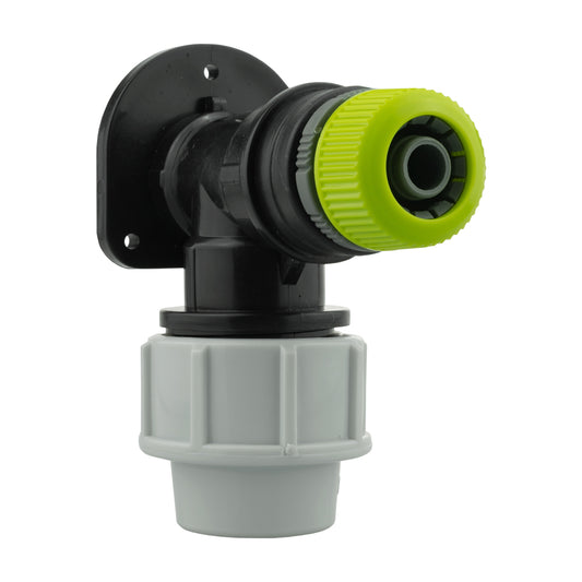 25mm MDPE Wall Flange Set Including Direct Hose Connection
