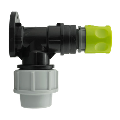 25mm MDPE Wall Flange Set Including Female Quick-Connect Coupling