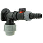 25mm MDPE Wall Flange Set with In-Line Valve and 20mm Barb Fitting