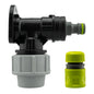 25mm MDPE Wall Flange Set Complete with Male Click-Lock Coupler and Hose Fitting