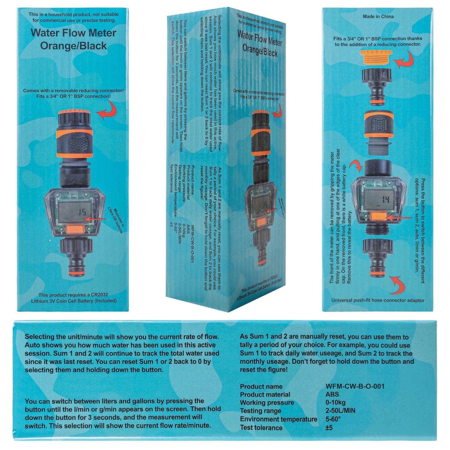 Black/Orange Water Flow Indicator