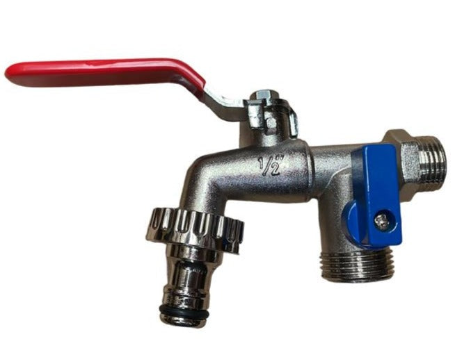 ½” BSP Male Inlet Dual Outlet Garden Tap