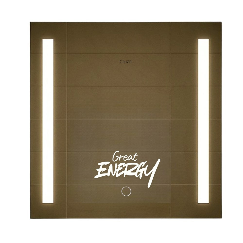 Personalised LED Bathroom Mirror Custom Text Wall Mounted Touch Illuminated