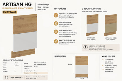 ARTISAN Modular Kitchen – White Gloss - PARTS option