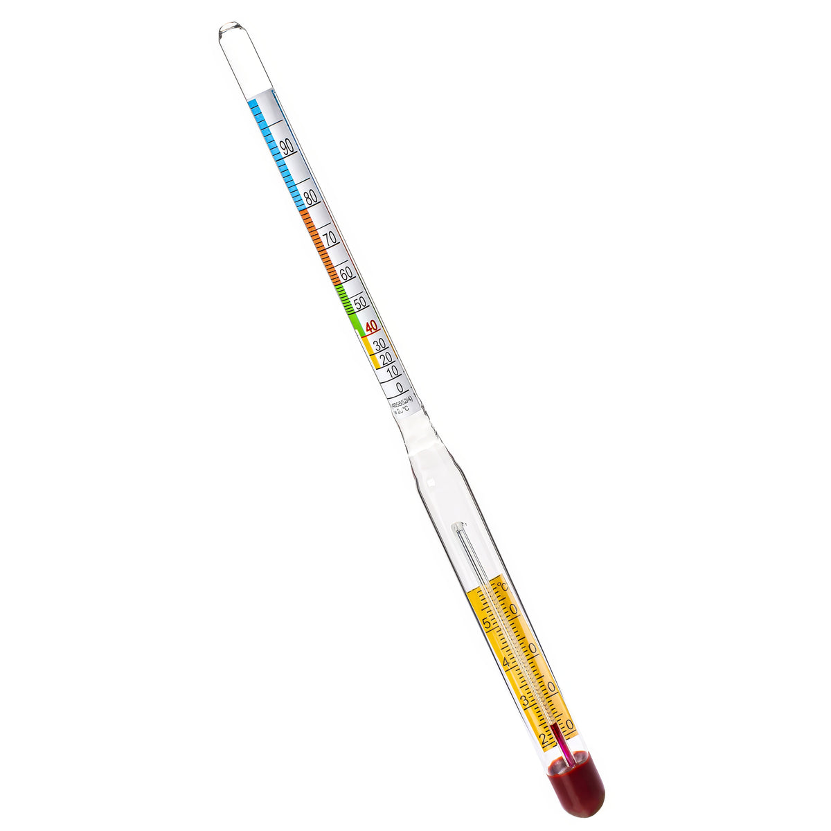 Alcohol Hydrometer Thermometer 0-95% ABV with Measuring Cylinder Spirits Tester