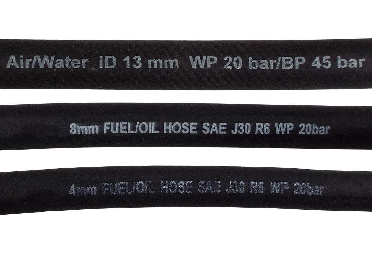12.7 mm Braided Rubber Fuel & Oil Hose – SAE J30 R6 Compliant