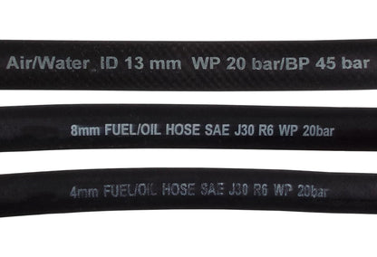 12.7 mm Braided Rubber Fuel & Oil Hose – SAE J30 R6 Compliant