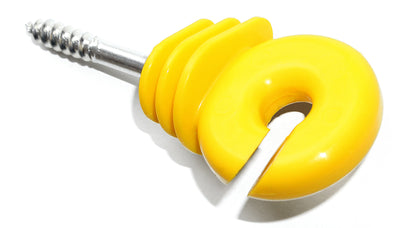 Yellow Ring Insulator FI5 5mm Screw In Electric Fence Wire Rope Holder for Wooden Fence Posts