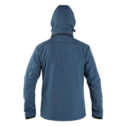 CXS Durham Mens Softshell Work Jacket Waterproof Windproof Hooded Blue Black S-3XL