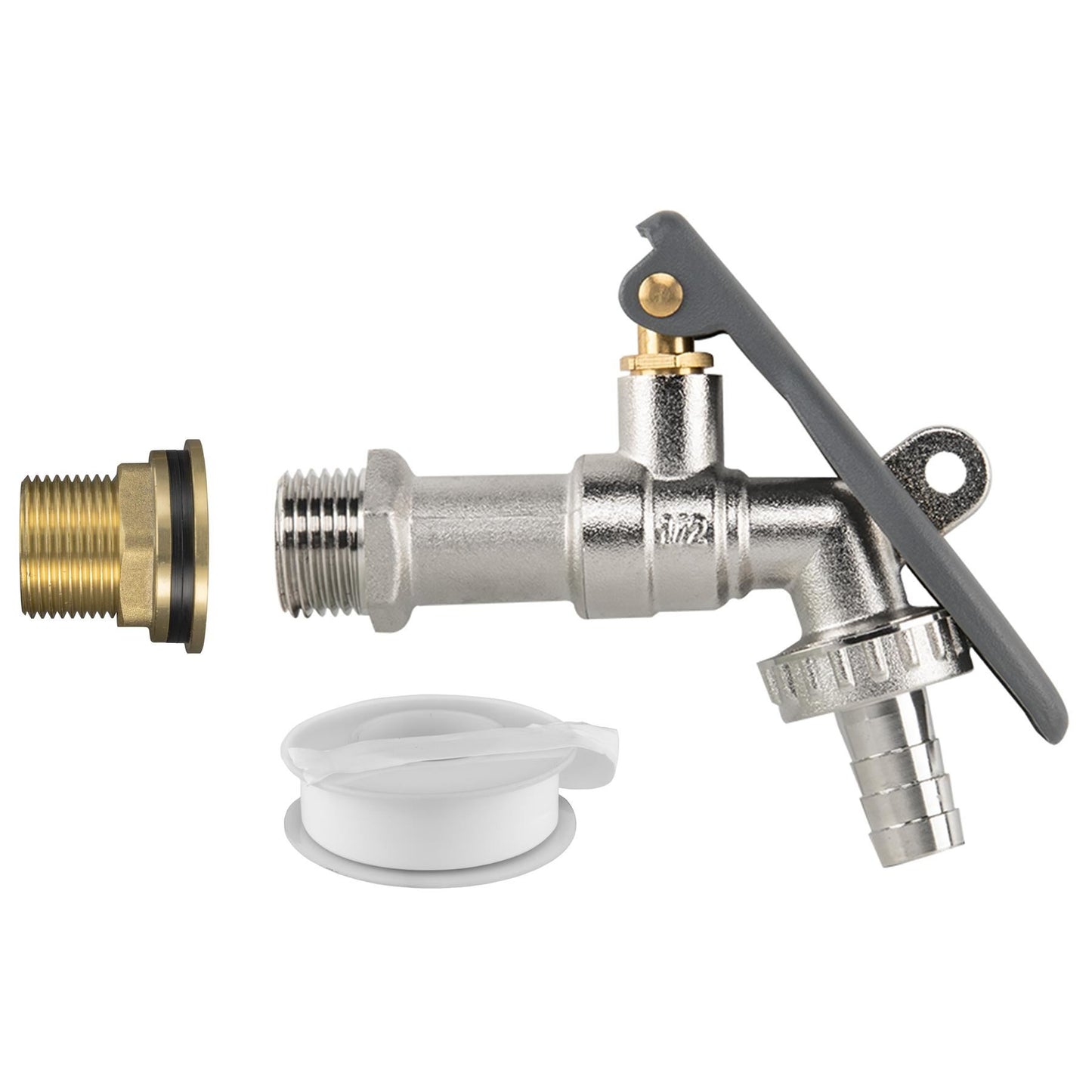 Brass Garden Tap Water Butt Replacement Bib Tap Lever Hose Barb Quick Fit