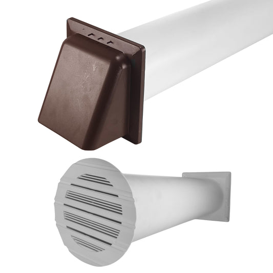 Round Through-Wall Ventilation Set with Bella Interior Grille and Brown External Vent