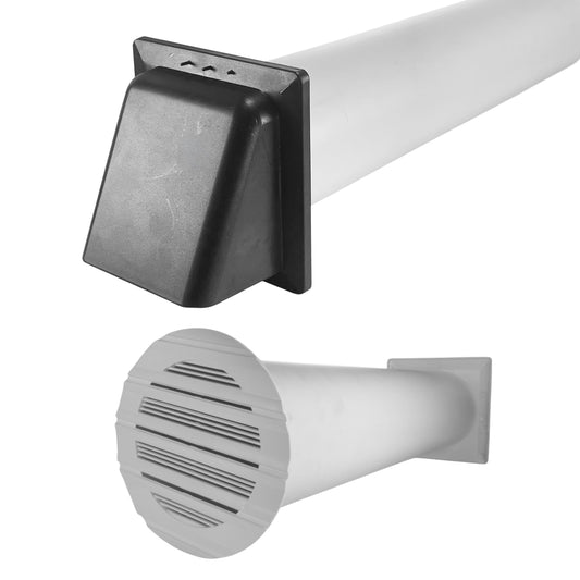 Round Through-Wall Ventilation Set with Bella Interior Grille and Graphite External Vent