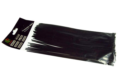 100 x Black Cable Ties – 4.8mm x 350mm Heavy-Duty Zip Ties