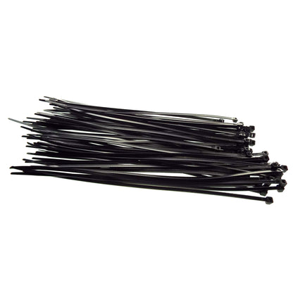 100 x Black Cable Ties – 4.8mm x 350mm Heavy-Duty Zip Ties