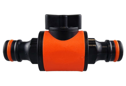 Cost Wise Male‑Male Quick‑Connect Inline Hose Valve Black/Orange